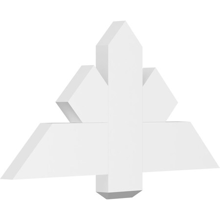 Ekena Millwork Kennewick Architectural Grade PVC Gable Bracket, 36"W x 18"H x 2"D x 6"F, 12/12 Pitch GBP036X18X0206KEN00